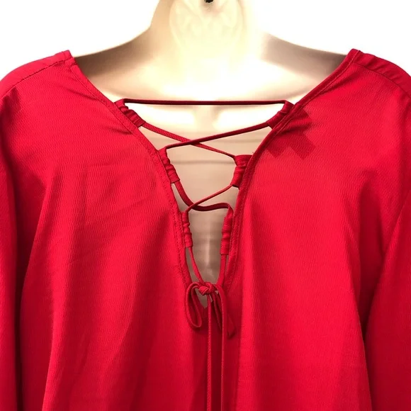 NWT I.N. San Franscisco Red Back Lace Top - Picture 14 of 16